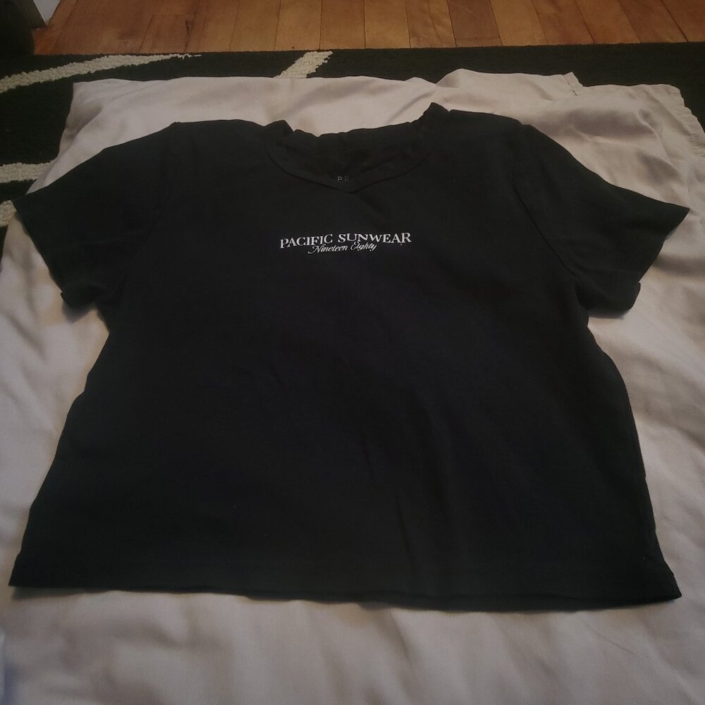 Black Pac Sun Crop T